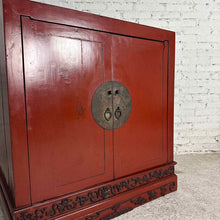 Load image into Gallery viewer, Chinese Red Lacquer Camphor Wood Cabinet
