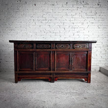 Load image into Gallery viewer, Antique Shanxi Qing Provincial Carved Elm Wood Sideboard
