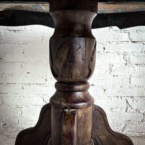 Antique Rococo Revival Walnut Pedestal Table