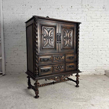 Load image into Gallery viewer, Spanish Colonial Carved Wood Linen Press
