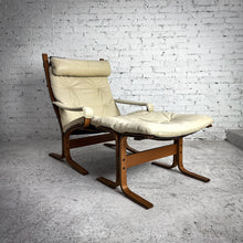 Load image into Gallery viewer, Scandinavian Bentwood Cream Lounge Chair &amp; Ottoman
