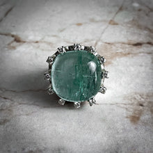 Load image into Gallery viewer, 1950&#39;s Mid-Century White Gold Aquamarine and Diamond Cocktail Ring
