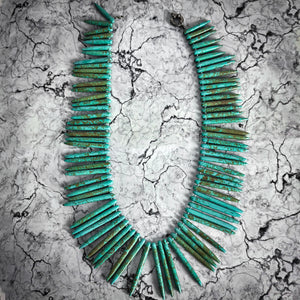 Southwest Style Natural Spiked Turquoise Necklace