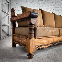 Load image into Gallery viewer, Vintage 3 Seat Hacienda Style Hardwood Sofa
