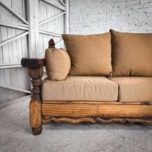 Load image into Gallery viewer, Vintage 3 Seat Hacienda Style Hardwood Sofa
