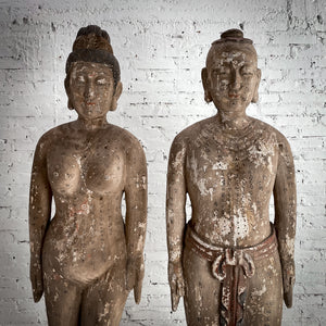 Pair 19th Century Chinese Acupuncture Models Decorative Statue