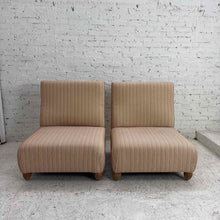 Load image into Gallery viewer, Pair of Transitional Stripped Slipper Chairs
