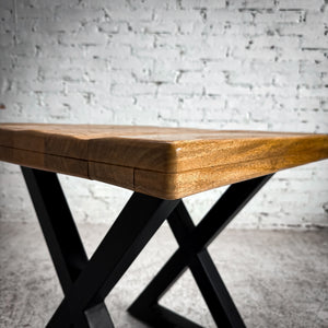 Rustic Contemporary Natural Wood & Metal Side Table
