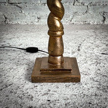 Load image into Gallery viewer, Gilt Barley Twist Wood Standard Table Lamp
