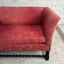 Load image into Gallery viewer, Spanish Baroque Revival-Style Ebonized Wood &amp; Silk Sofa
