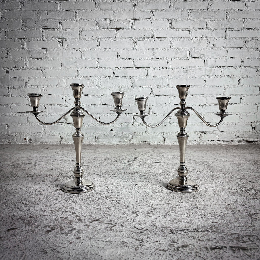 Pair Preisner 834 Traditional Polished Sterling Candelabra Candleholder