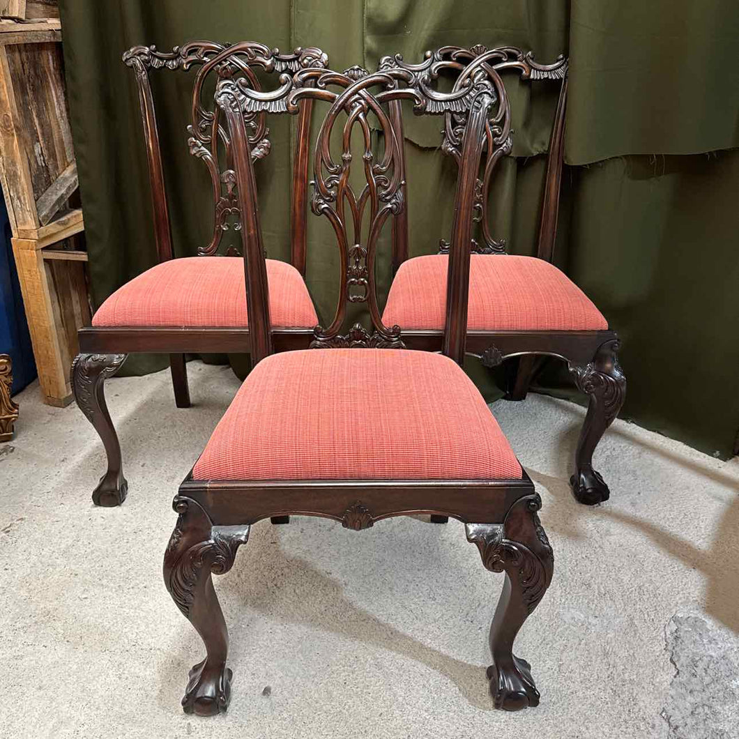 Single Chippendale Carved Mahogany Dining Chair