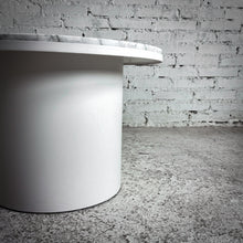Load image into Gallery viewer, Blu Dot Plateau Carrara Marble Side Table

