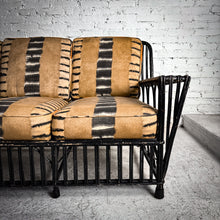 Load image into Gallery viewer, Mid Century Boho Chic Lacquered Rattan Sofa
