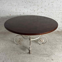 Load image into Gallery viewer, Round Parquetry &amp; Iron Dining Table
