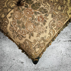 Large Rococo Style Damask Upholstered Ottoman