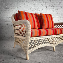 Load image into Gallery viewer, Coastal Ivory Wicker Sofa
