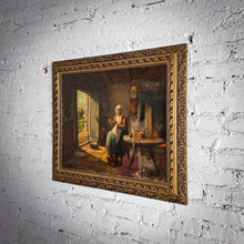 Load image into Gallery viewer, Late 19th C. Anton Muller Genre Realism Oil Canvas Painting
