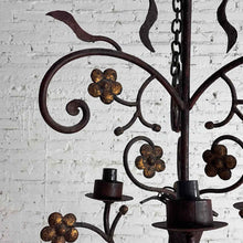 Load image into Gallery viewer, 12-Light Floral Wrought Iron Chandelier
