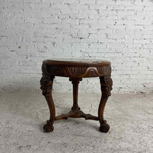 Load image into Gallery viewer, Renaissance Revival Style Marble-Top Carved Wood Accent Table
