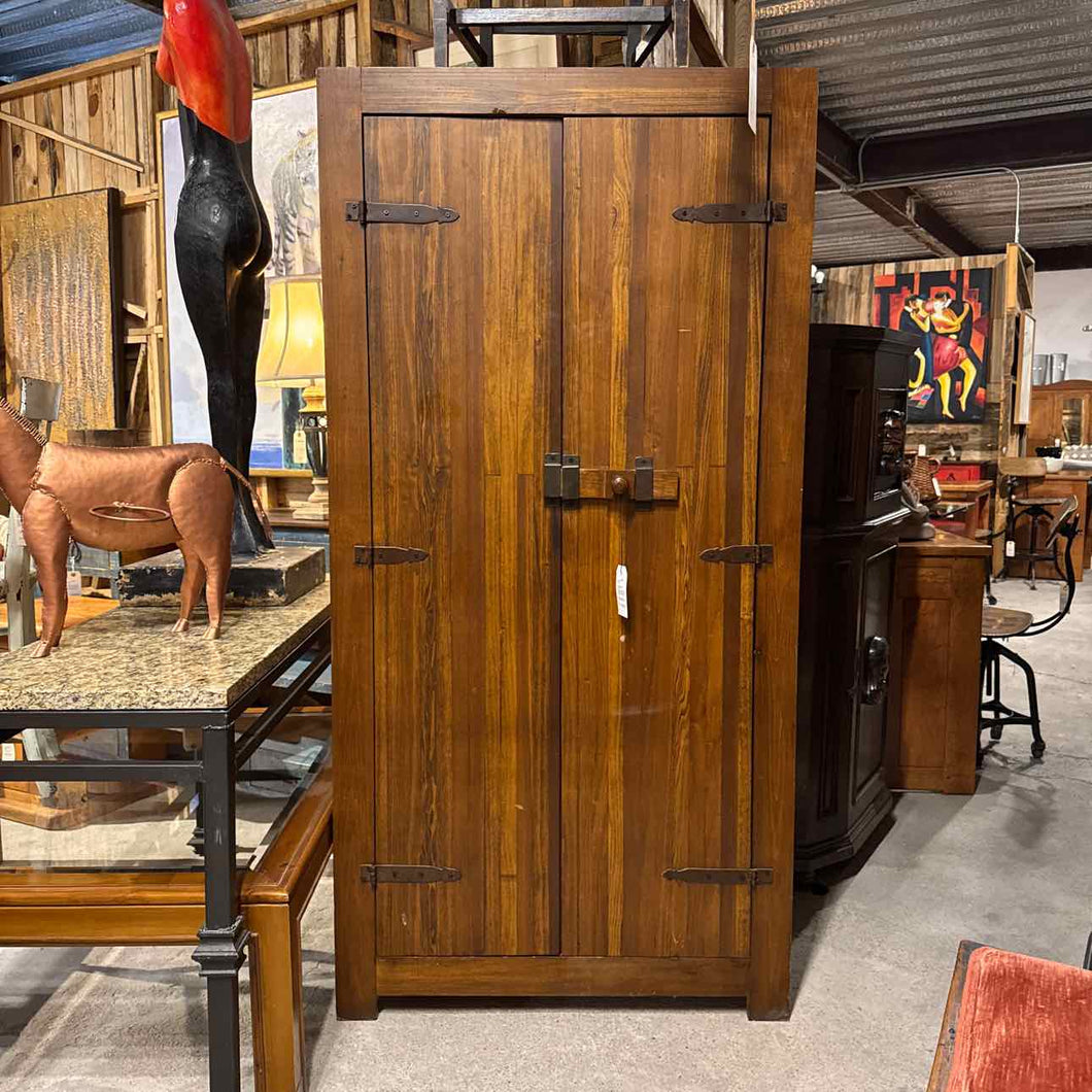 Rustic Patina Pine Wardrobe Cabinet