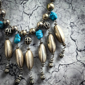 Vintage Navajo Silver American Southwest Turquoise Necklace