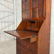 Load image into Gallery viewer, Queen Anne Style Burl Walnut Double-Dome Secretary Bookcase
