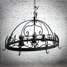 Load image into Gallery viewer, Spanish Colonial Dark Wrought Iron Chandelier
