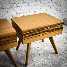 Load image into Gallery viewer, Set of 2 Mid-Century Style Bamboo Nightstand
