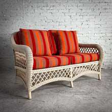 Load image into Gallery viewer, Coastal Ivory Wicker Sofa
