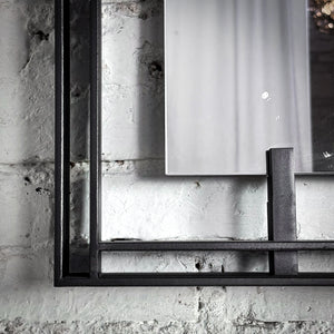 Contemporary Industrial Powder Coat Steel Wall Mirror