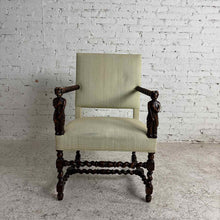 Load image into Gallery viewer, Antique Renaissance Revival Carved Wood Armchair
