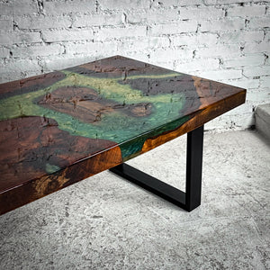 Modern Glossy Resin Wood Cocktail Table
