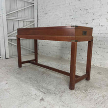 Load image into Gallery viewer, Mahogany Flip-Top Campaign Gun Case Side Table
