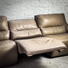 Load image into Gallery viewer, 3 Piece Zarkin Modern Taupe Leather Reclining Sectional Sofa
