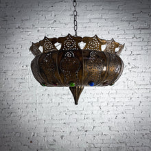 Load image into Gallery viewer, Moroccan Round Brass Pendant Light
