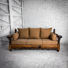 Load image into Gallery viewer, Vintage 3 Seat Hacienda Style Hardwood Sofa
