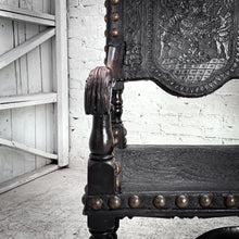 Load image into Gallery viewer, Set of 2 19th C. Spanish Embossed Leather Dining Chair
