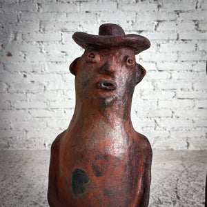 Set of 2 Oaxacan Red Clay Figure Decorative Sculpture
