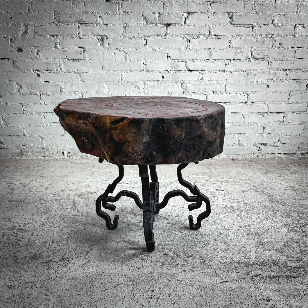 Live Edge Patina Hardwood Side Table