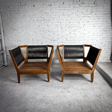 Load image into Gallery viewer, Set of 2 Contemporary Teak &amp; All Weather Rattan Garden Chair
