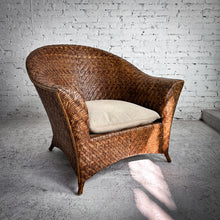 Load image into Gallery viewer, Oversized Tropical Wicker Rattan Armchair
