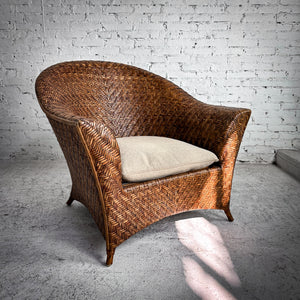 Oversized Tropical Wicker Rattan Armchair
