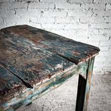 Load image into Gallery viewer, Antique Rustic Distressed Wood Side Table
