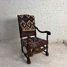 Load image into Gallery viewer, Spanish Baroque Revival Carved Wood Armchair
