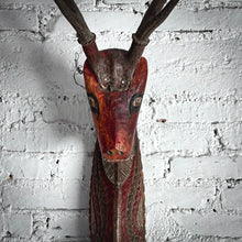 Load image into Gallery viewer, Single Southeast Asian Hand Carved Painted Wood Wall Decor
