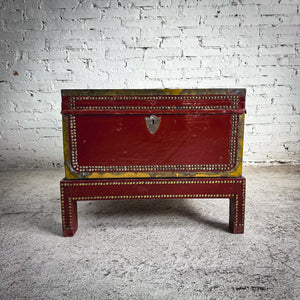 19th Century Chinese Lacquered Leather Clad Trunk