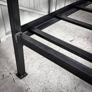 Industrial King Black Metal Bed