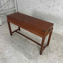 Load image into Gallery viewer, Mahogany Flip-Top Campaign Gun Case Side Table
