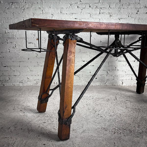 Rustic Mesquite & Iron Kitchen Island